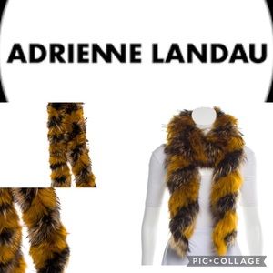 Adrienne Landau authentic raccoon fur scarf
